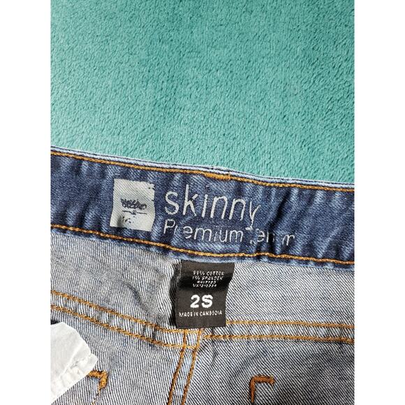 Mossimo Jeans Size 2 Short Womens Blue Stretch Denim Pants Mid Rise Skinny - Picture 3 of 11